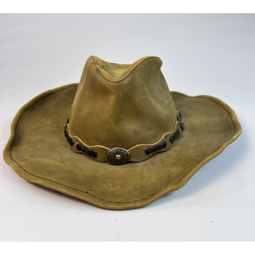 Stetson Rodeo Drive Roxbury Leather Cowboy Hat Small Rustic Western Brown